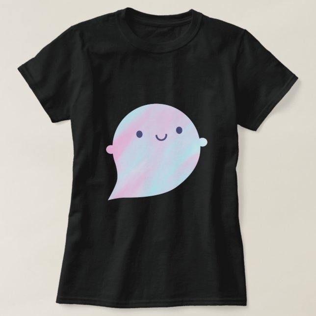 Kawaii Watercolour Ghost (Unicorn) T-Shirt (Design Front)