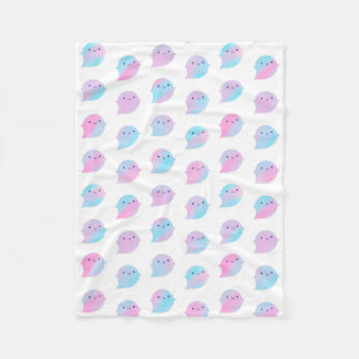 Kawaii Watercolour Ghosts (Unicorn) Fleece Blanket