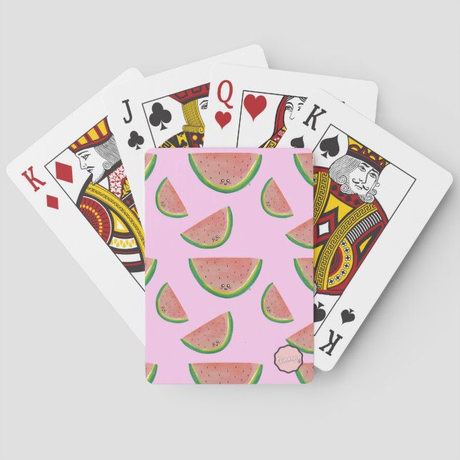 Kawaii Watermelon Pattern Poker Cards (Back)