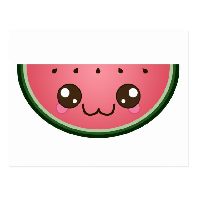  Kawaii Watermelon Postcard Zazzle com