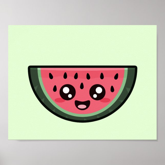 Kawaii Watermelon Poster (Front)