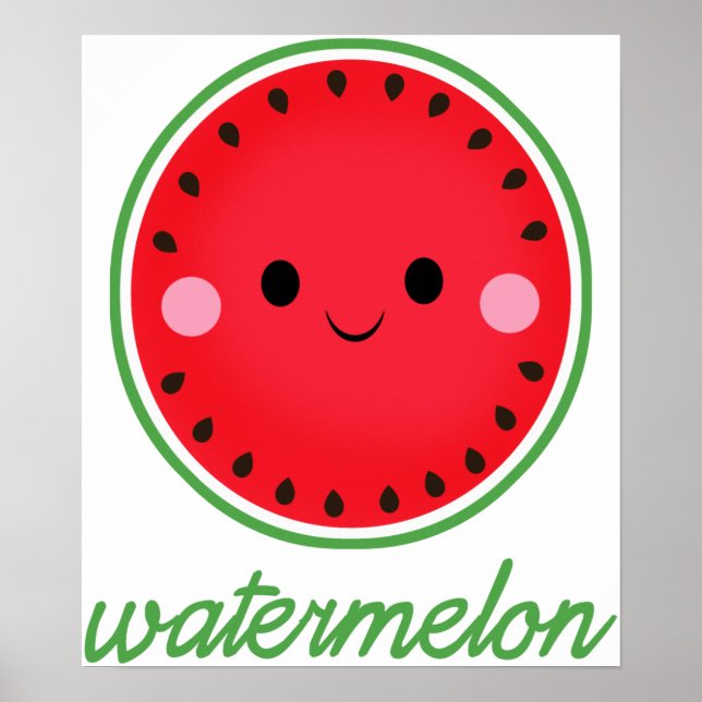 Kawaii Watermelon Poster (Front)