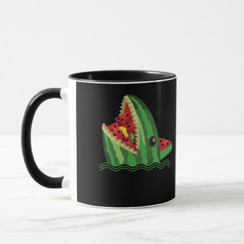 Kawaii Watermelon Shark Fin Family Summer Vacation Mug