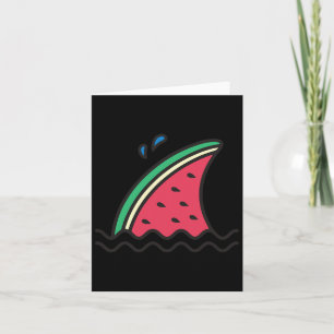 Kawaii Watermelon Shark Fin Funny Family Summer Va Card