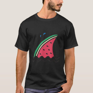 Kawaii Watermelon Shark Fin Funny Family Summer Va T-Shirt
