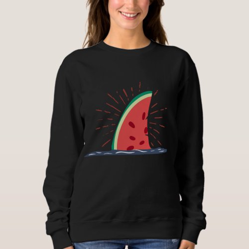 Kawaii Watermelon Shark Fin Summer Fruit for Melon Sweatshirt