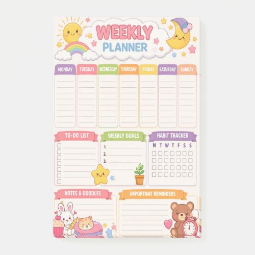 Kawaii Weekly Organizer Post-it Notes