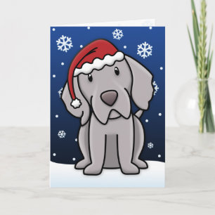 Kawaii Weimaraner Christmas Card