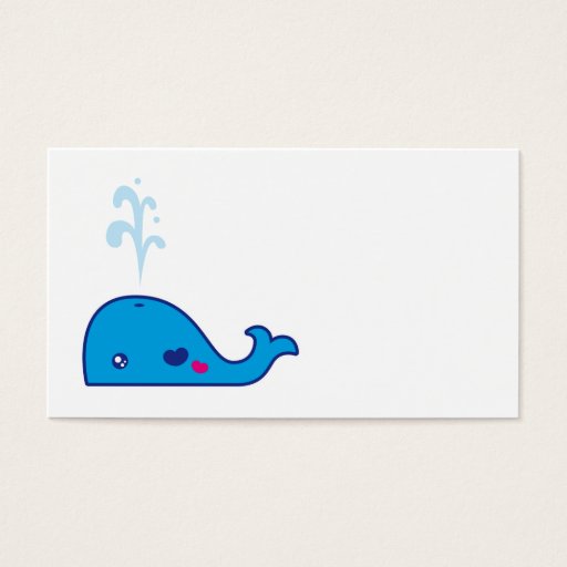 Customizable Kawaii whale bookmark business card templates