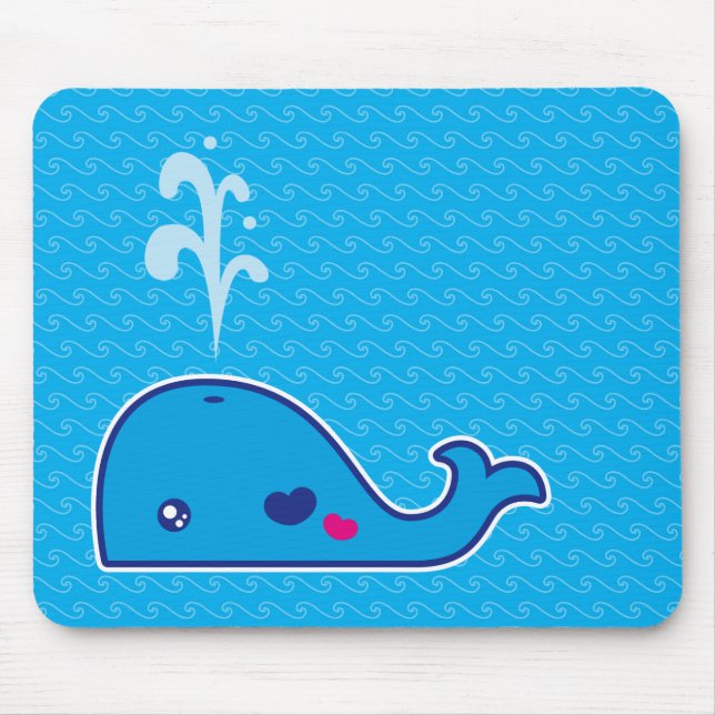 Kawaii whale mouse pad (Front)