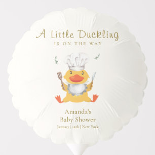 Kawaii Whimsical Little Duckling Chef Baby Shower  Balloon