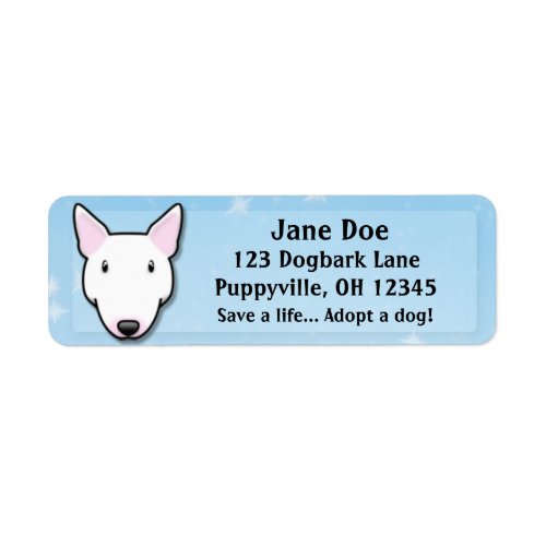 Kawaii White Bull Terrier Label