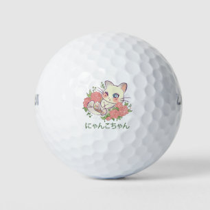 Kawaii White Kitty Golf Balls