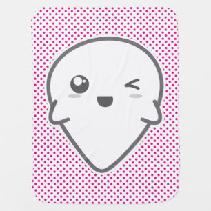 Kawaii Winking Ghost Baby Blanket