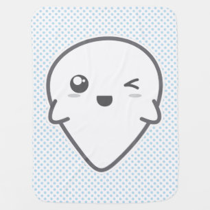Kawaii Winking Ghost Baby Blanket