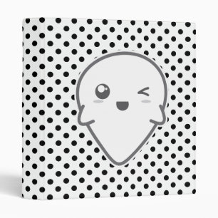 Kawaii Winking Ghost Binder