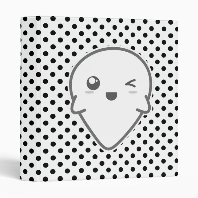 Kawaii Winking Ghost Binder (Front/Spine)
