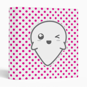 Kawaii Winking Ghost Binder