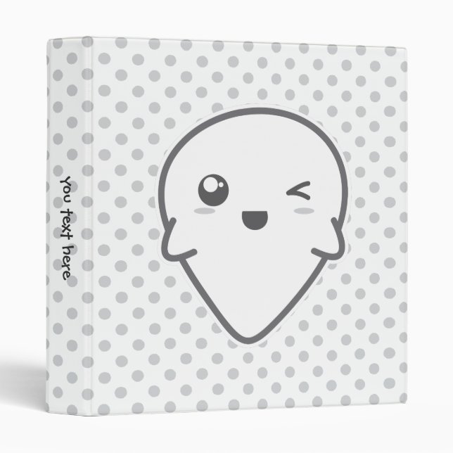 Kawaii Winking Ghost Binder (Front/Spine)
