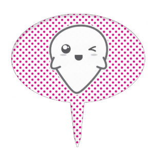 Kawaii Winking Ghost Cake Topper