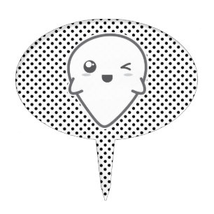 Kawaii Winking Ghost Cake Topper