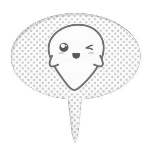 Kawaii Winking Ghost Cake Topper