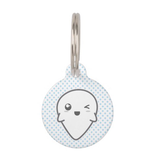 Kawaii Winking Ghost Dog Tag