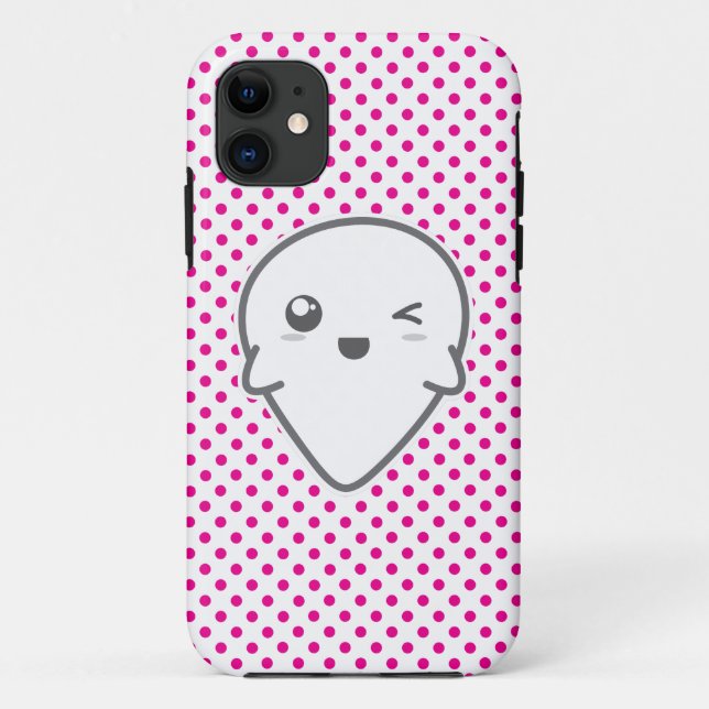 Kawaii Winking Ghost iPhone Case (Back)
