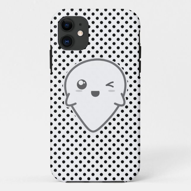 Kawaii Winking Ghost iPhone Case (Back)