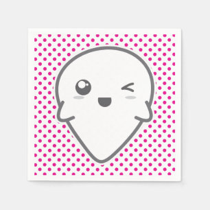 Kawaii Winking Ghost Napkins