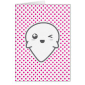 Kawaii Winking Ghost Note Card (Front)