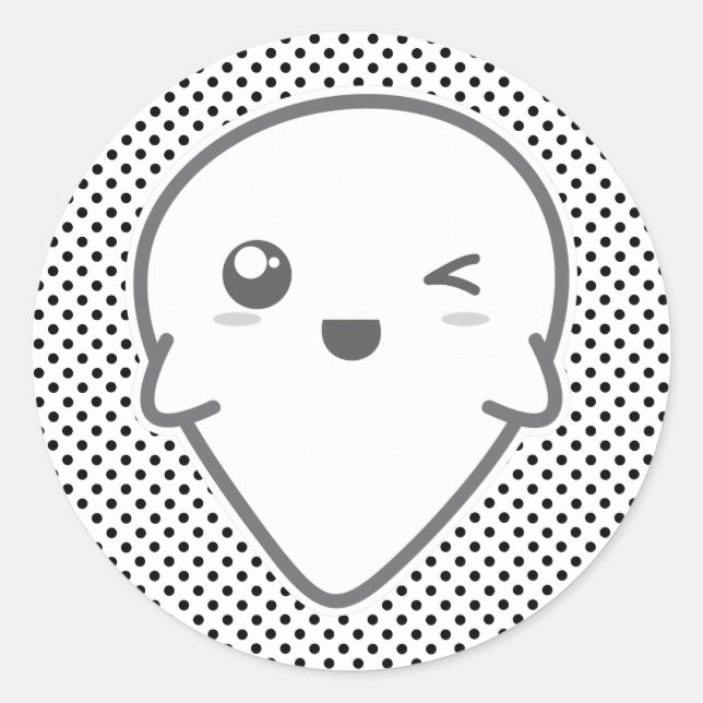 Kawaii Winking Ghost Stickers (Front)