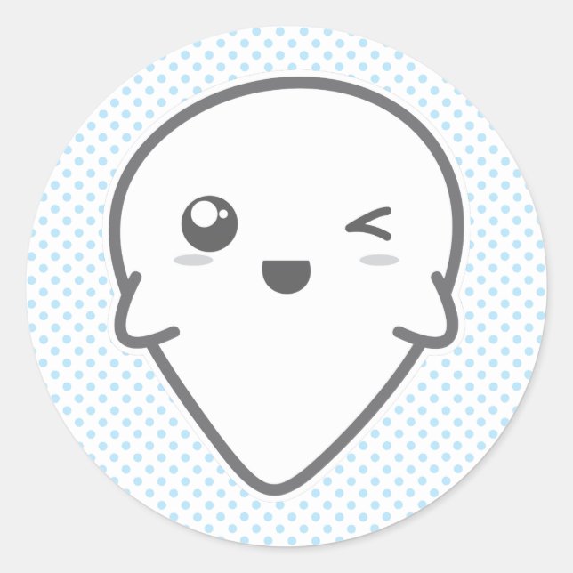 Kawaii Winking Ghost Stickers (Front)