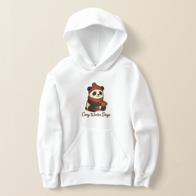  kawaii winter panda hoodie (Laydown)
