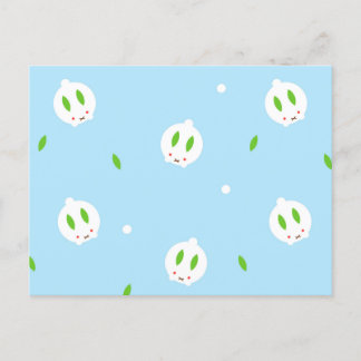 Kawaii Winter Snow Bunny Postcard