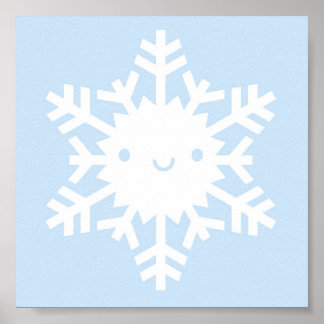 Kawaii Winter Snowflake Poster