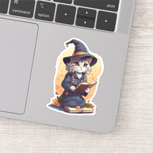 Kawaii Witch Cat Artwork Sticker