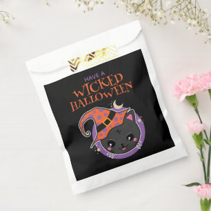 Kawaii Witch Cat Halloween Favor Bag
