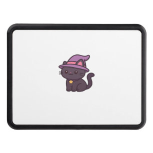 Kawaii Witch Cat in Purple Hat Classic T-Shirt Hitch Cover