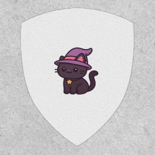 Kawaii Witch Cat in Purple Hat Classic T-Shirt Patch