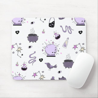 Kawaii Witch Pattern Mouse Pad