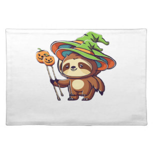kawaii witch sloth Classic T-Shirt Cloth Placemat