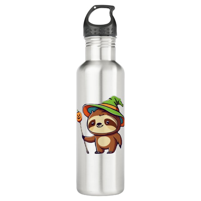 kawaii witch sloth Classic T-Shirt Stainless Steel Water Bottle (Front)