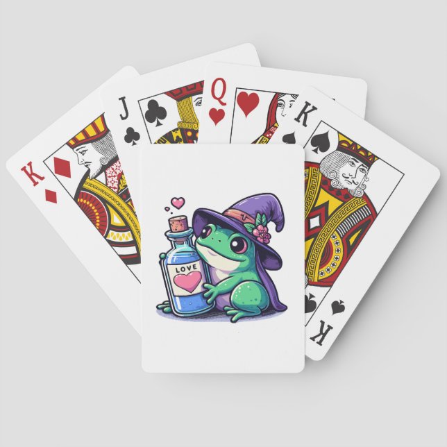 Kawaii witchy love potion poker cards (Back)