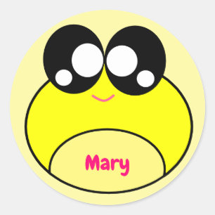 Kawaii Yellow Frog Cute Classic Round Sticker