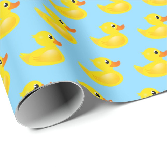 Kawaii Yellow Rubber Duck Pattern Wrapping Paper (Roll Corner)