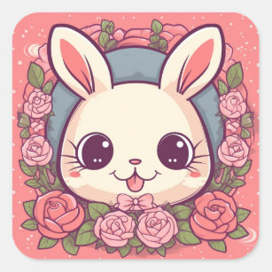 Kawaii Rabbit Bunny Pink 45 Pieces Stickers – omgkawaii