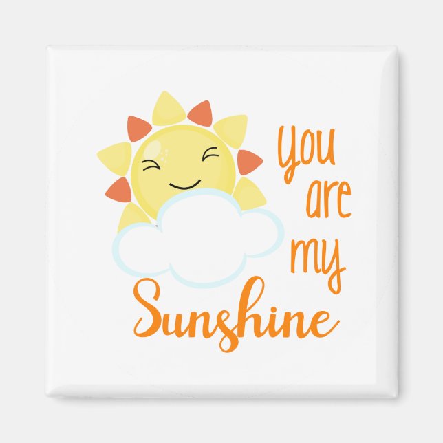 Kawaii You Are My Sunshine Sun and Cloud Magnet (Front)