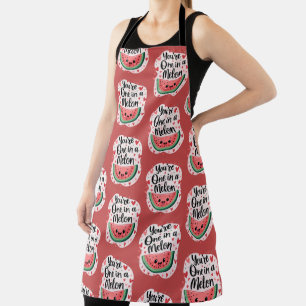 Kawaii "You're One in a Melon" Cute Watermelon Pun Apron
