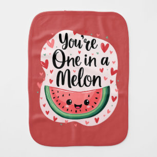 Kawaii "You're One in a Melon" Cute Watermelon Pun Baby Burp Cloth